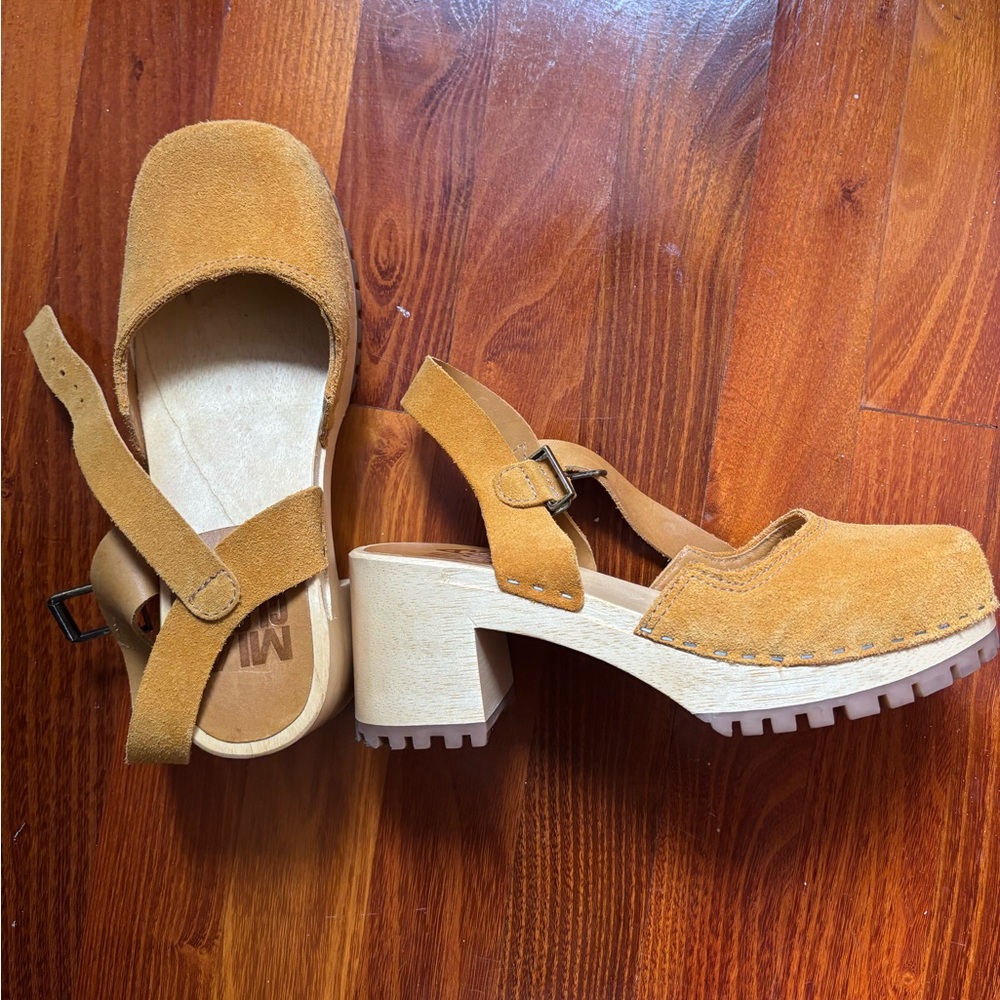 MIA Tan Mules Sleek Suede Slip-On
